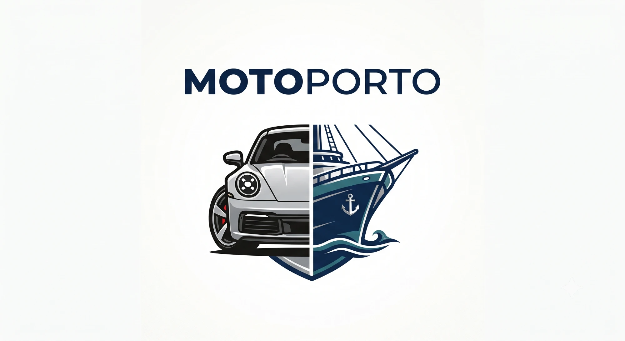 motoporto - giełda pojazdów: samochód i statek w herbie